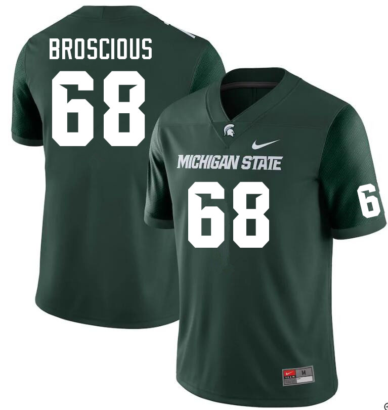Men #68 Gavin Broscious Michigan State Spartans College Football Jerseys Sale-Green
